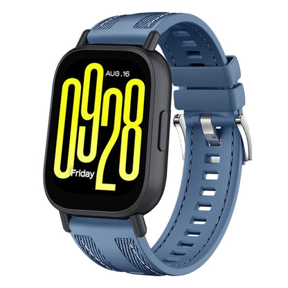 For Redmi Watch 5 Active / Watch 5 Lite Push Connector 22mm Hybrid Nylon Silicone Watch Band(Light Blue) by bashfashion