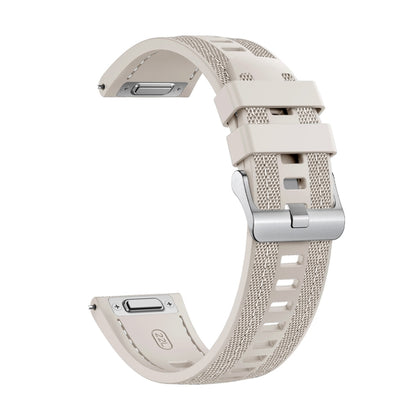 For Redmi Watch 5 Active / Watch 5 Lite Push Connector 22mm Hybrid Nylon Silicone Watch Band(Starlight) by bashfashion