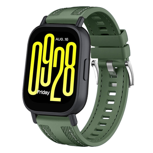 For Redmi Watch 5 Active / Watch 5 Lite Push Connector 22mm Hybrid Nylon Silicone Watch Band(Spruce Green) by bashfashion