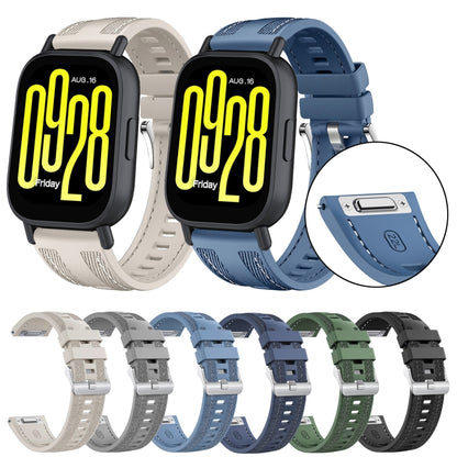 For Redmi Watch 5 Active / Watch 5 Lite Push Connector 22mm Hybrid Nylon Silicone Watch Band(Starlight) by bashfashion