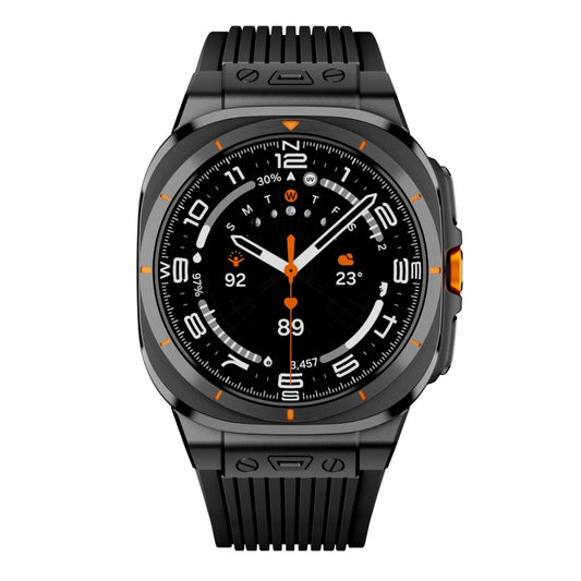 For Samsung Galaxy Watch Ultra 47mm / Ultra 2025 Black Connector Black Buckle Silicone Watch Band(Black) by bashfashion