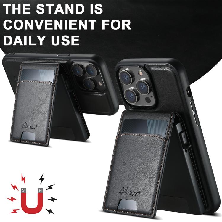 For Google Pixel 10 Pro XL Suteni H19 Oil Wax 2-in-1 MagSafe Removable Card Box Back Phone Case(Black) by Suteni