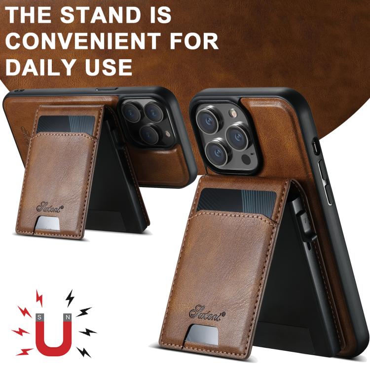 For Google Pixel 10 Pro XL Suteni H19 Oil Wax 2-in-1 MagSafe Removable Card Box Back Phone Case(Brown) by Suteni