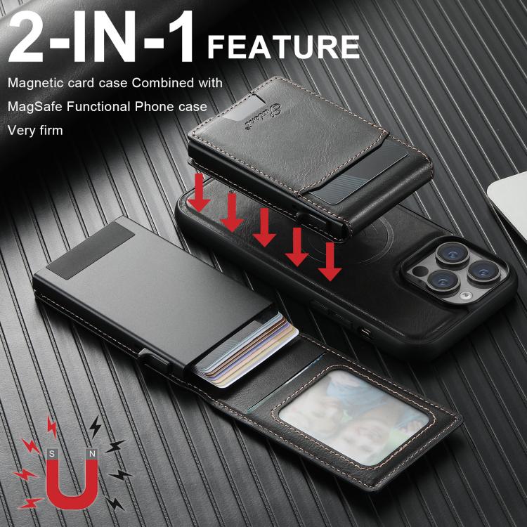 For Google Pixel 10 Pro Suteni H19 Oil Wax 2-in-1 MagSafe Removable Card Box Back Phone Case(Black) by Suteni