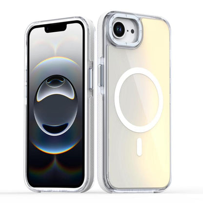 For iPhone 16e Dual-Color Gradient Discolor MagSafe Phone Case(White) by bashfashion
