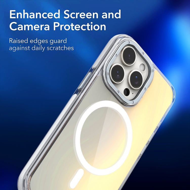 For iPhone 16e Dual-Color Gradient Discolor MagSafe Phone Case(Purple) by bashfashion