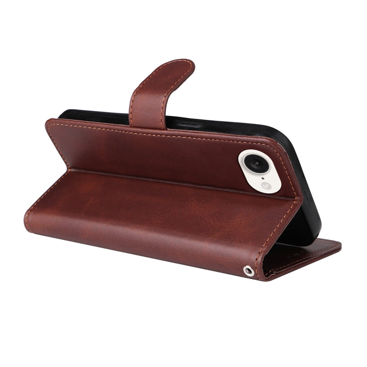 For iPhone 16e ENKAY Card Wallet Calf Texture Leather Phone Case with Screen Film(Red) by ENKAY