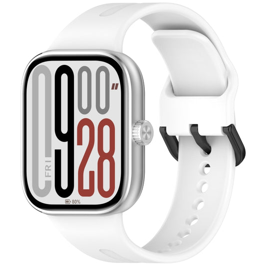 For Redmi Watch 5 eSIM Solid Color Black Buckle Quick Release Silicone Watch Band(White) by bashfashion