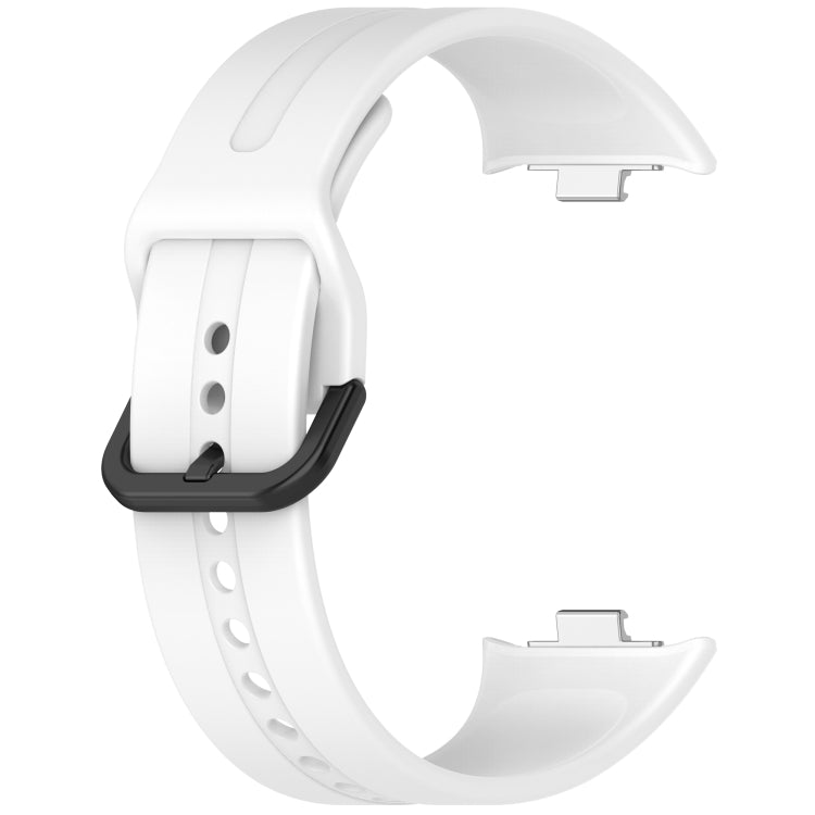 For Redmi Watch 5 eSIM Solid Color Black Buckle Quick Release Silicone Watch Band(White) by bashfashion
