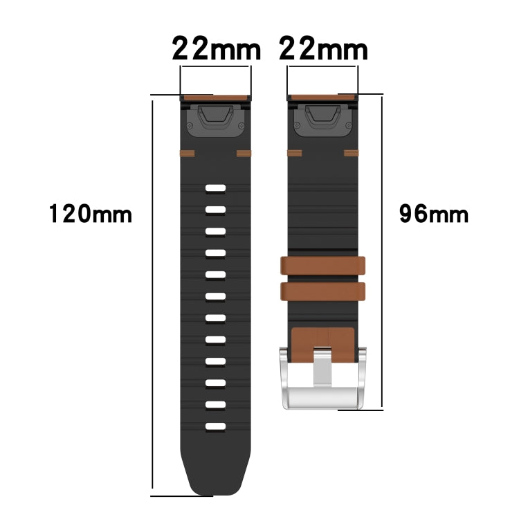 For Garmin Fenix 8 AMOLED 43mm Quick Release Buckle 20mm Silicone Leather Watch Band(Orange) by bashfashion