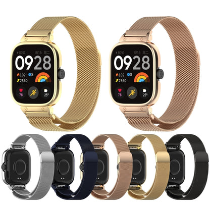 For Redmi Watch 5 Metal Frame Watch Case Integrated Milan Magnetic Steel Mesh Watch Band(Black) by bashfashion