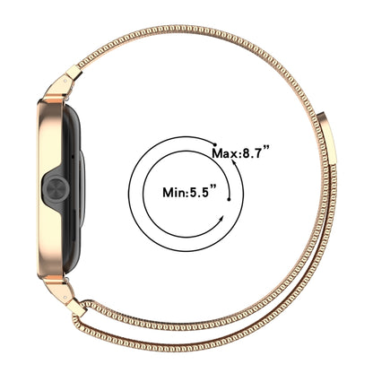 For Redmi Watch 5 Metal Frame Watch Case Integrated Milan Magnetic Steel Mesh Watch Band(Rose Gold) by bashfashion