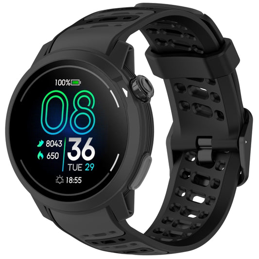 For COROS PACE Pro S Shape Dual Color Quick Release Silicone Watch Band(Black) by bashfashion
