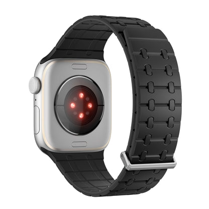 For Apple Watch 46mm / 49mm / 45mm / 44mm AW-AP Dual Color Magnetic Silicone Watch Band(Black) by bashfashion