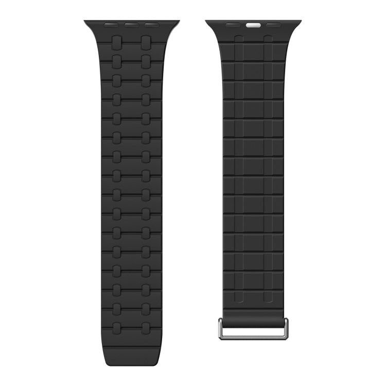 For Apple Watch 46mm / 49mm / 45mm / 44mm AW-AP Dual Color Magnetic Silicone Watch Band(Black) by bashfashion