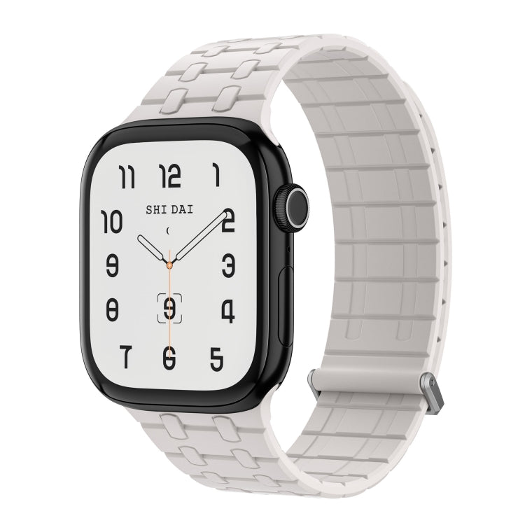 For Apple Watch 46mm / 49mm / 45mm / 44mm AW-AP Dual Color Magnetic Silicone Watch Band(Starlight) by bashfashion