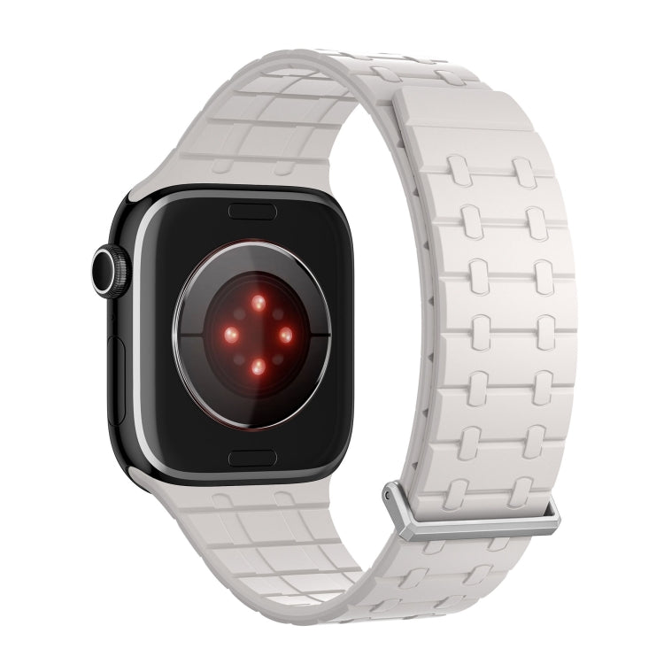 For Apple Watch 46mm / 49mm / 45mm / 44mm AW-AP Dual Color Magnetic Silicone Watch Band(Starlight) by bashfashion