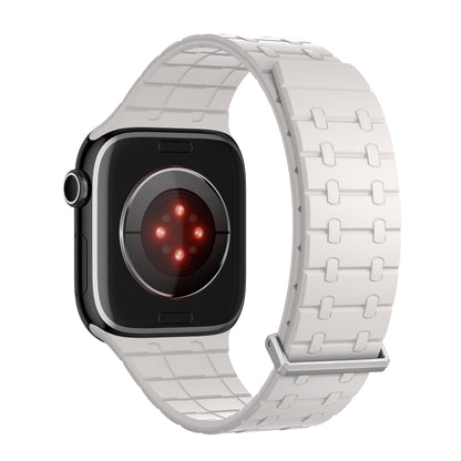 For Apple Watch 46mm / 49mm / 45mm / 44mm AW-AP Dual Color Magnetic Silicone Watch Band(Starlight) by bashfashion