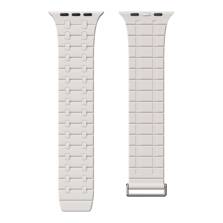 For Apple Watch 46mm / 49mm / 45mm / 44mm AW-AP Dual Color Magnetic Silicone Watch Band(Starlight) by bashfashion