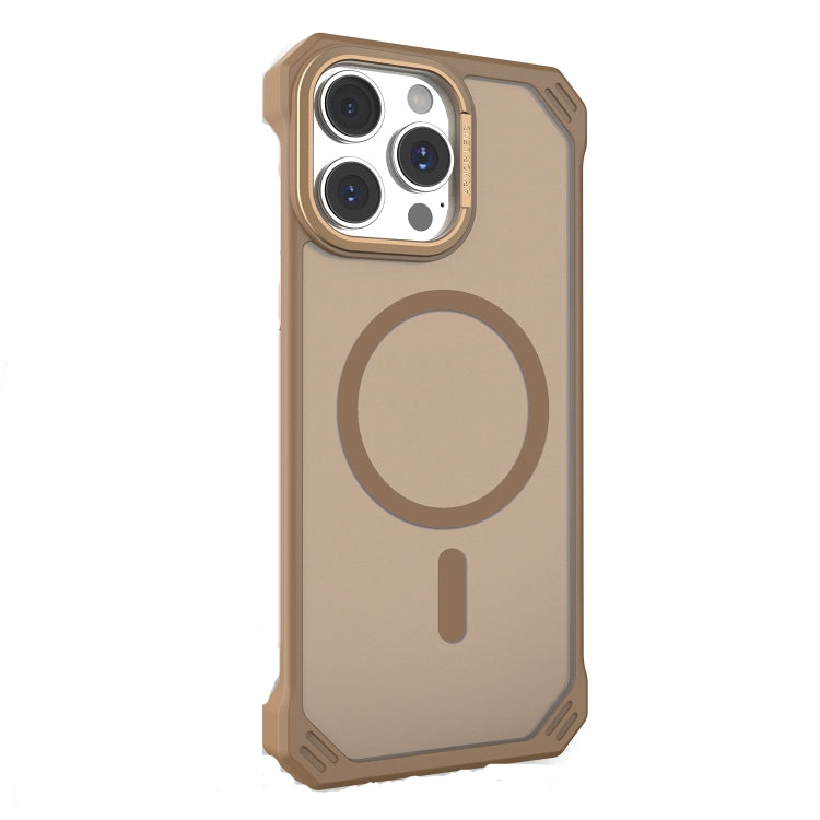 For iPhone 15 Pro Max Starshield Frameless MagSafe PC Phone Case(Desert Gold) by bashfashion