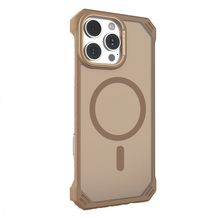 For iPhone 16 Pro Max Starshield Frameless MagSafe PC Phone Case(Desert Gold) by bashfashion