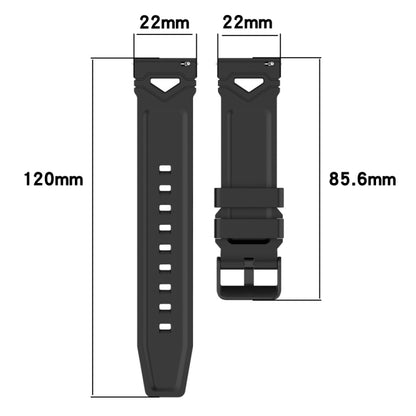 For Garmin Watch 22mm Dotted Black Buckle Silicone Watch Band(White) by bashfashion
