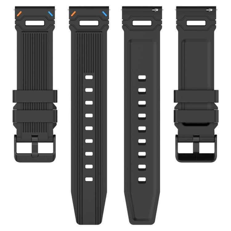 For Garmin Watch 22mm Vertical Pattern Black Buckle Silicone Watch Band(White) by bashfashion