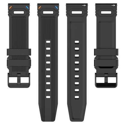 For Garmin Watch 22mm Vertical Pattern Black Buckle Silicone Watch Band(White) by bashfashion