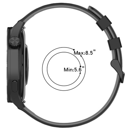 For Garmin Watch 22mm Three Rows Hole Two Color Silicone Watch Band(White+Black) by bashfashion