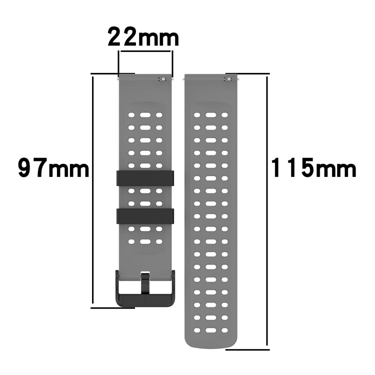 For Garmin Watch 22mm Three Rows Hole Two Color Silicone Watch Band(White+Black) by bashfashion