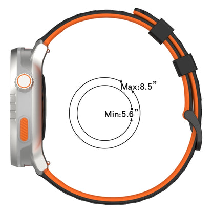 For Garmin Watch 22mm Hollow Three Rows Hole Two Color Silicone Watch Band(White+Black) by bashfashion