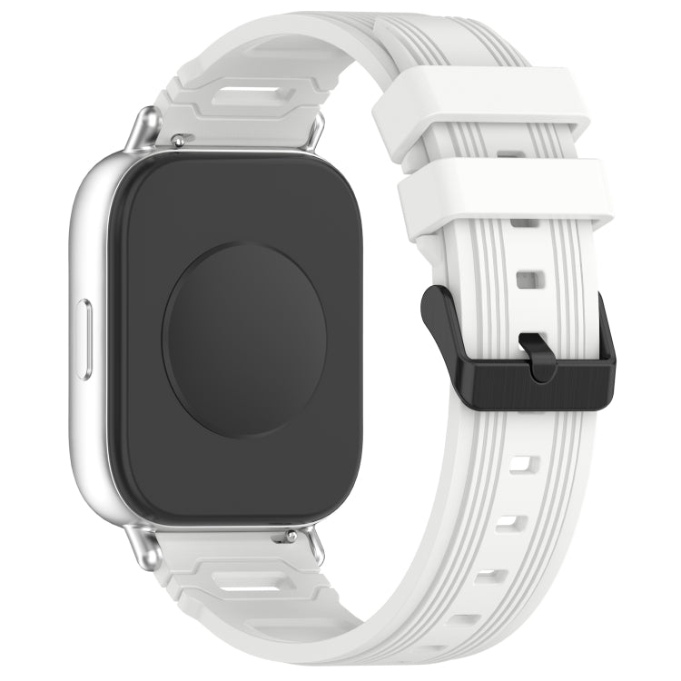 For COROS Watch 22mm Vertical Pattern Black Buckle Silicone Watch Band(White) by bashfashion