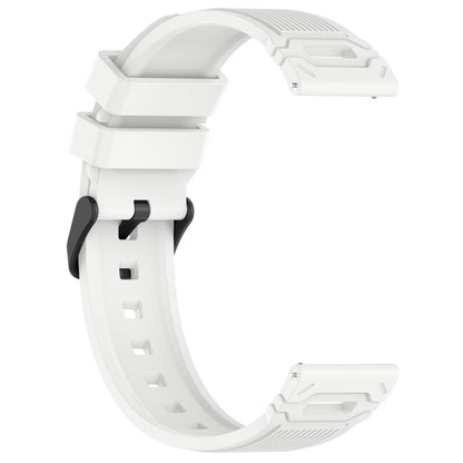 For COROS Watch 22mm Vertical Pattern Black Buckle Silicone Watch Band(White) by bashfashion