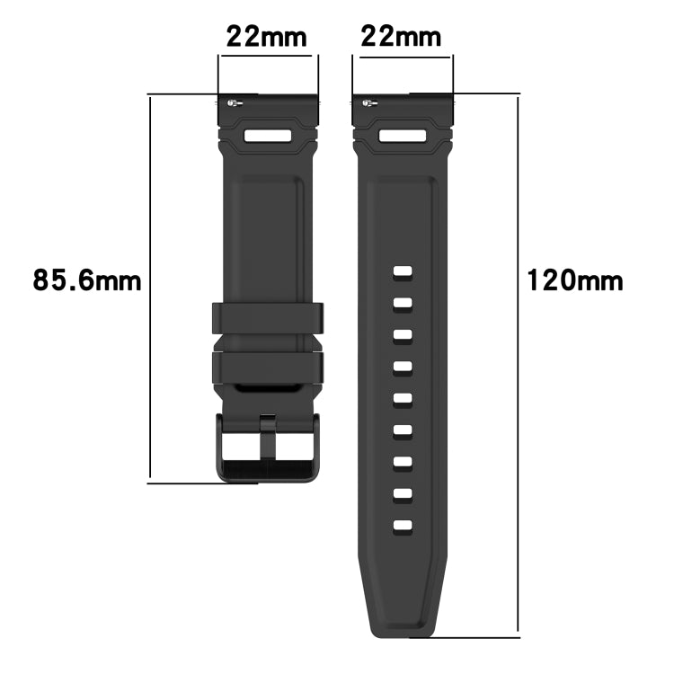 For COROS Watch 22mm Vertical Pattern Black Buckle Silicone Watch Band(White) by bashfashion