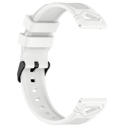 For COROS Watch 22mm Dotted Black Buckle Silicone Watch Band(White) by bashfashion
