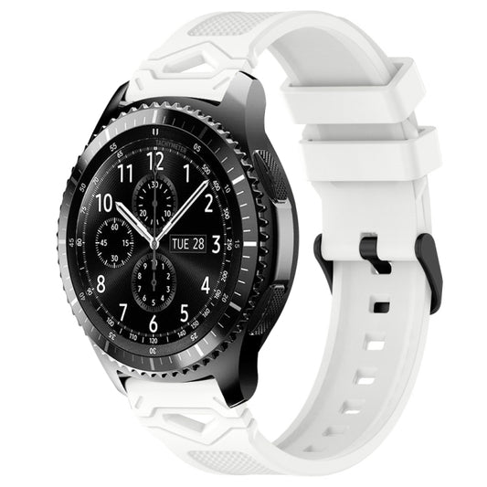 For Samsung Galaxy Watch 22mm Dotted Black Buckle Silicone Watch Band(White) by bashfashion
