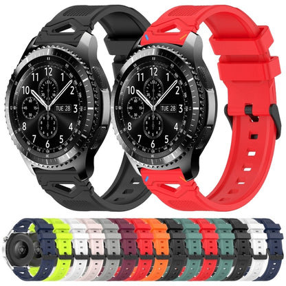 For Samsung Galaxy Watch 22mm Dotted Black Buckle Silicone Watch Band(White) by bashfashion