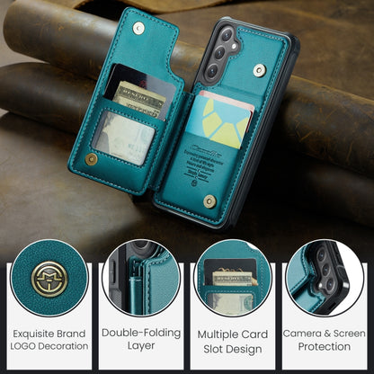 For Samsung Galaxy S25 5G CaseMe C22 Card Slots Holder RFID Anti-theft Phone Case(Green) by CaseMe