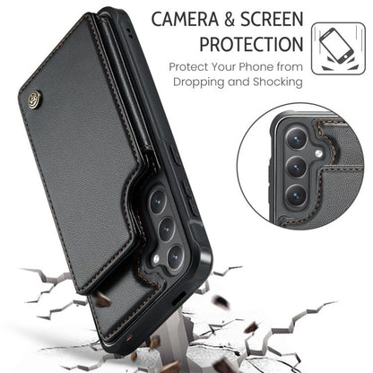 For Samsung Galaxy S25+ 5G CaseMe C22 Card Slots Holder RFID Anti-theft Phone Case(Black) by CaseMe