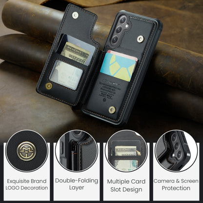 For Samsung Galaxy S25+ 5G CaseMe C22 Card Slots Holder RFID Anti-theft Phone Case(Black) by CaseMe