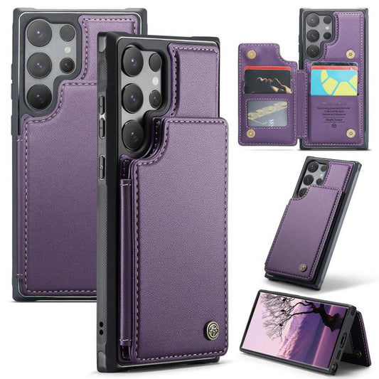 For Samsung Galaxy S25 Ultra 5G CaseMe C22 Card Slots Holder RFID Anti-theft Phone Case(Purple) by CaseMe