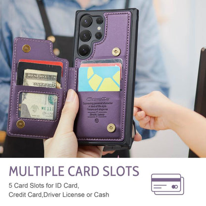 For Samsung Galaxy S25 Ultra 5G CaseMe C22 Card Slots Holder RFID Anti-theft Phone Case(Purple) by CaseMe