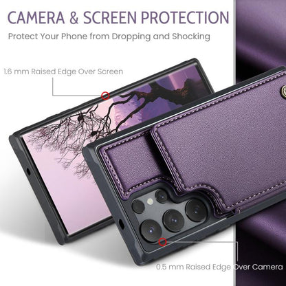 For Samsung Galaxy S25 Ultra 5G CaseMe C22 Card Slots Holder RFID Anti-theft Phone Case(Purple) by CaseMe