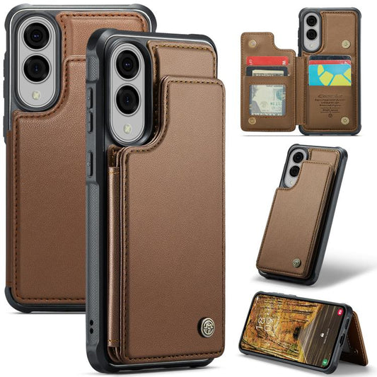 For Samsung Galaxy S25 Edge 5G CaseMe C22 Card Slots Holder RFID Anti-theft Phone Case(Brown) by CaseMe