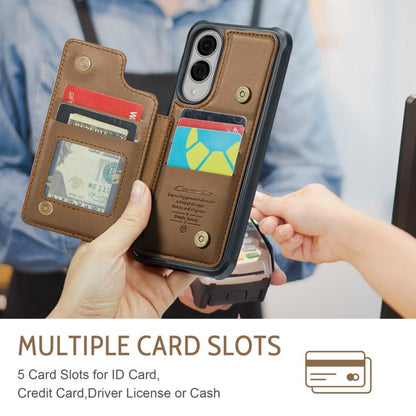 For Samsung Galaxy S25 Edge 5G CaseMe C22 Card Slots Holder RFID Anti-theft Phone Case(Brown) by CaseMe