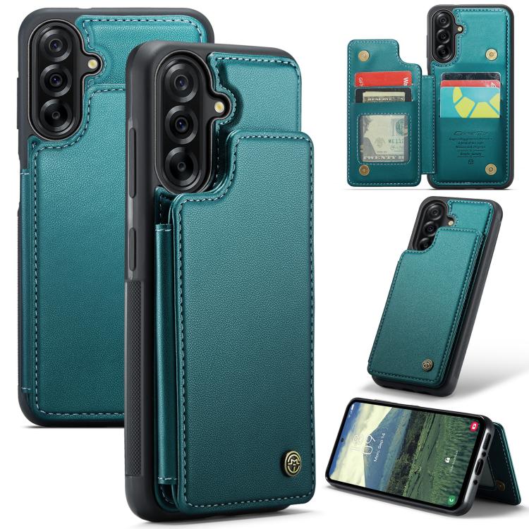 For Samsung Galaxy A36 CaseMe C22 Card Slots Holder RFID Anti-theft Phone Case(Green) by CaseMe