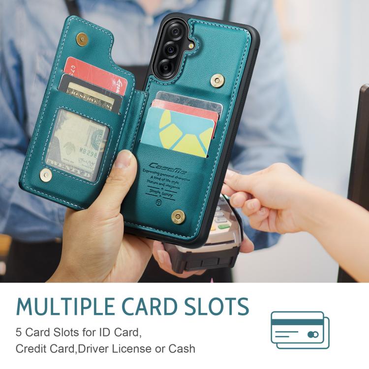 For Samsung Galaxy A36 CaseMe C22 Card Slots Holder RFID Anti-theft Phone Case(Green) by CaseMe