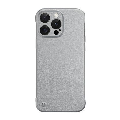 For iPhone 15 Pro Frameless Litchi Texture PC Phone Case(Titanium Silver) by bashfashion