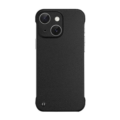 For iPhone 14 Frameless Litchi Texture PC Phone Case(Graphite Black) by bashfashion