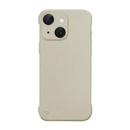 For iPhone 13 Frameless Litchi Texture PC Phone Case(Light Yellow) by bashfashion